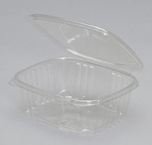 Genpak AD32 32 oz. Clear Hinged Deli Container - 200/Case
