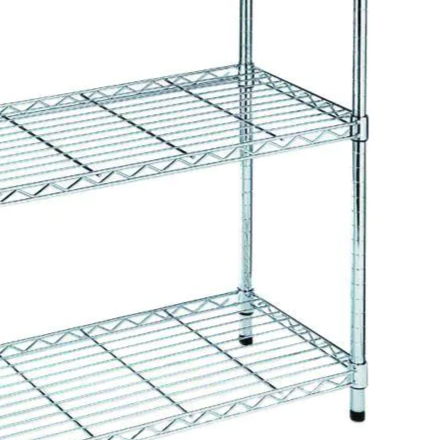 4-Tier Storage Unit in Chrome 54 inch H x 36 inch W x 14 inch