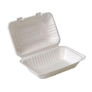 Clamshell Compostable 9" x 6"  white