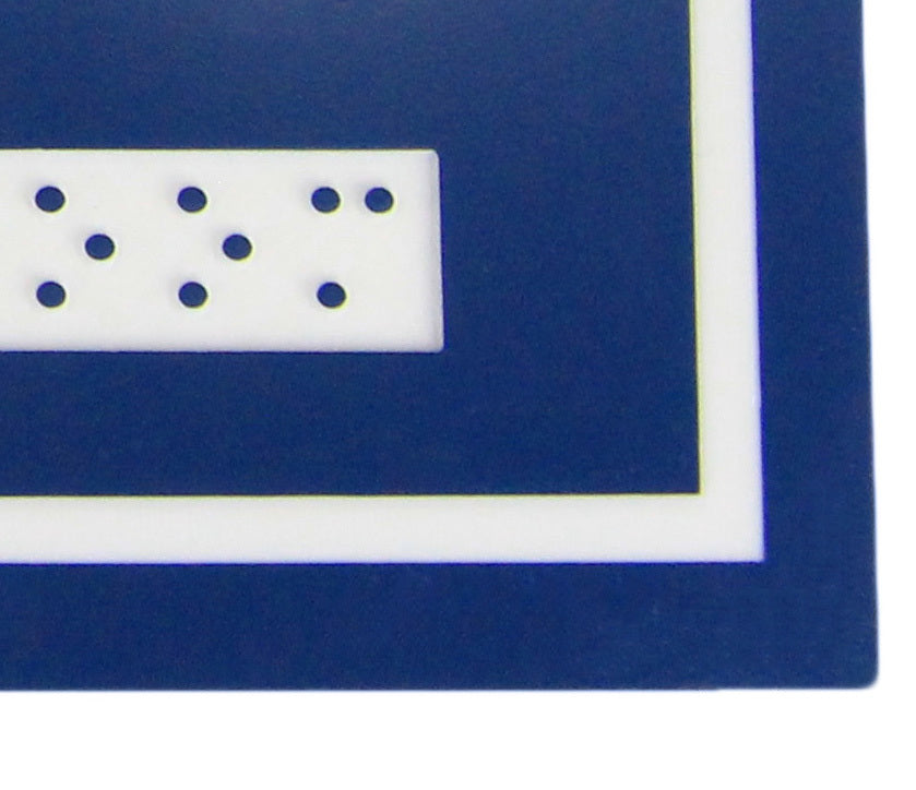 Washroom sign, Male, Female, Wheelchair, Braille - ABS Plastic Blue