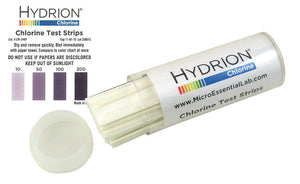 Chlorine Test Strips, 0-200 ppm Range, Vial 200 Strips