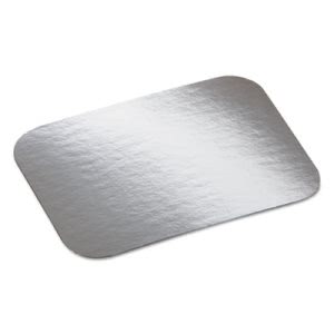Handi-Foil Laminated Board Lid, Aluminum/Paper, 6" x 9", 500/Carton