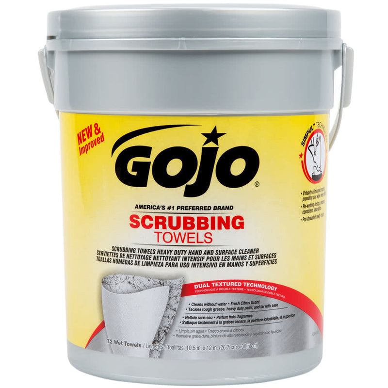 GOJO® Scrubbing Towels - 72 count Bucket with SIMPUL™ Nozzle Technology 