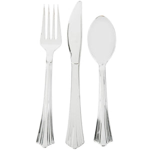 Silver Visions Heavy Weight Silver Plastic Basic Cutlery
