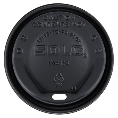 Dart Solo LGXBK2-0004 The Gourmet Lid Black Hot Cup Lid - 1500/Case