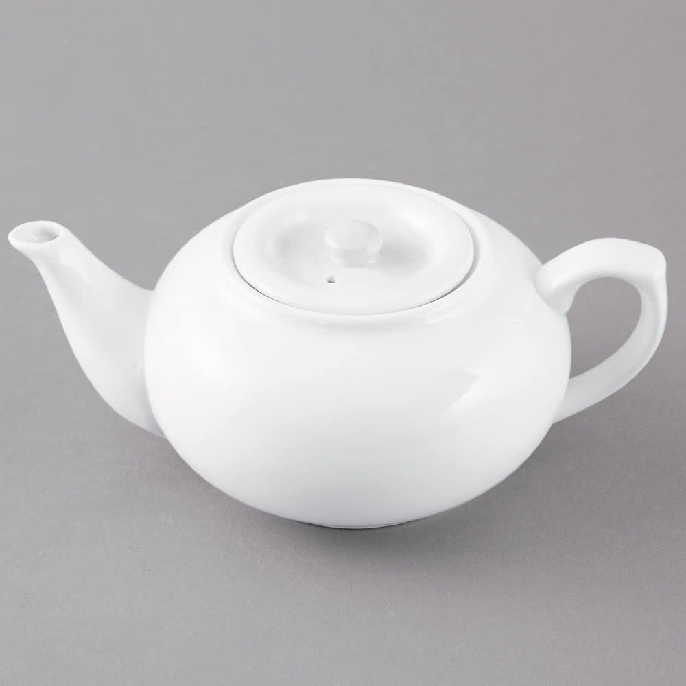 White China Teapot with Sunken Lid    16oz.