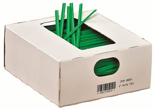 Twist ties 4" x 3/16' Paper Green with wire  2000/bx
